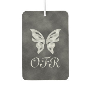 Silver Butterfly & Velvet Personalized Air Freshener