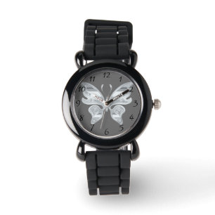 Silver butterfly watch