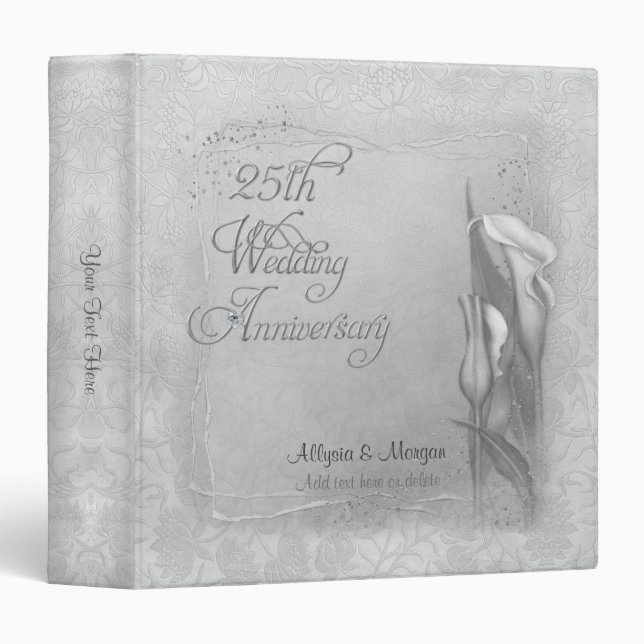 Silver Calla 25  Anniversary - Customize Binder (Front/Spine)