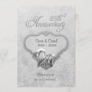 Silver Calla 25th Wedding Anniversary Invitation