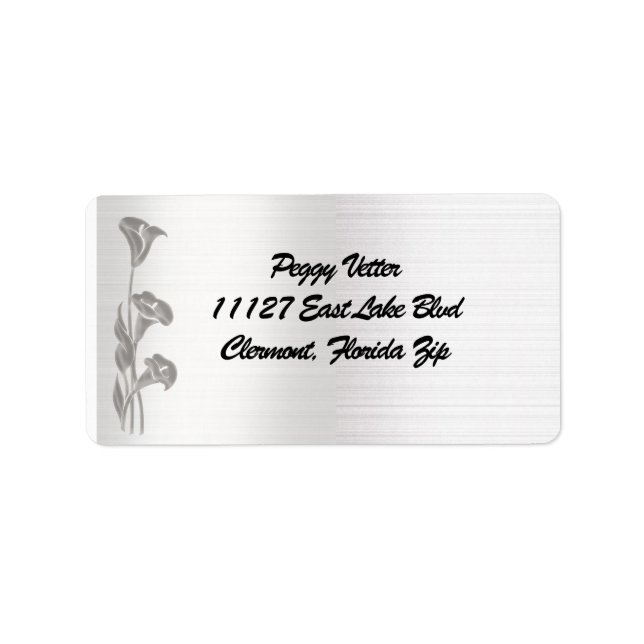 Silver Calla Lilies address labels (Front)