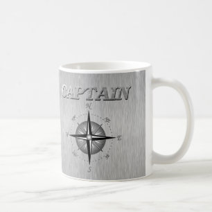 Silver Captain with Compass Rose Coffee Mug