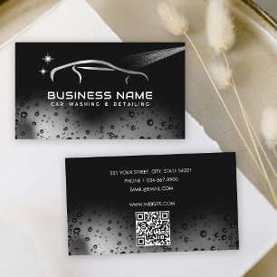 Silver Car Wash Automotive Cleaning Auto Detailing Business Card