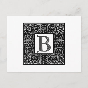 Silver Celtic "B" Monogram Postcard
