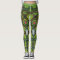 Silver Chain and Rubies, Green and Brown Leggings