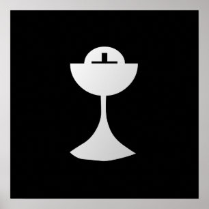 Silver Chalice and Host Poster