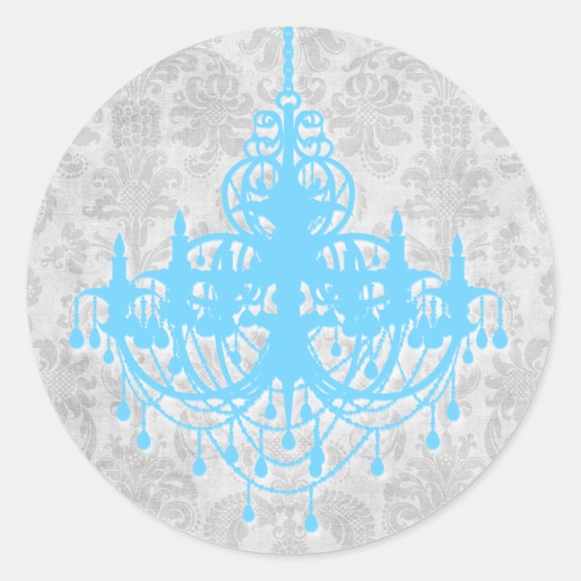 Silver Chandelier Breeze Round Stickers (Front)