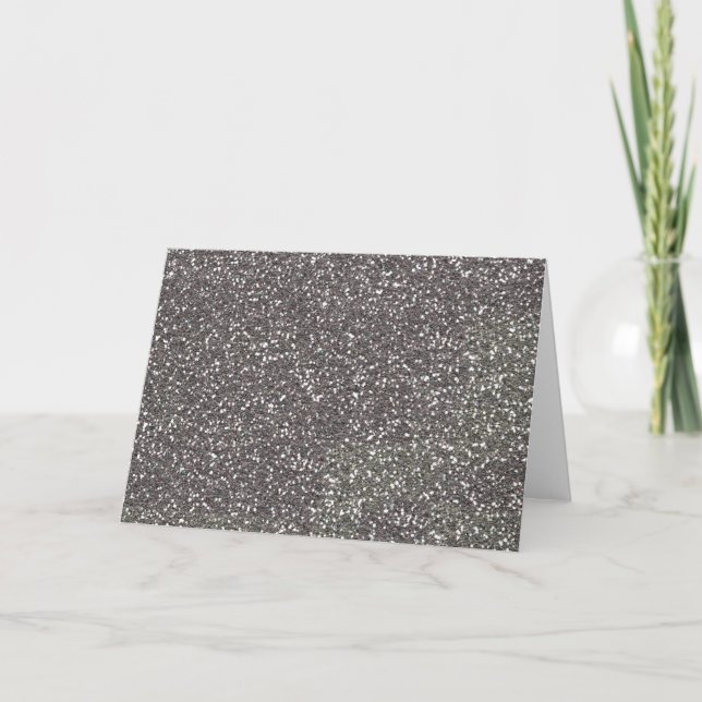 Silver Charcoal Texture Decor Holiday Card (Front)