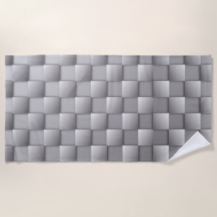 Silver Checkers Beach Towel