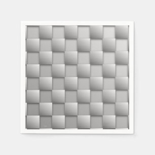 Silver Checkers Napkins