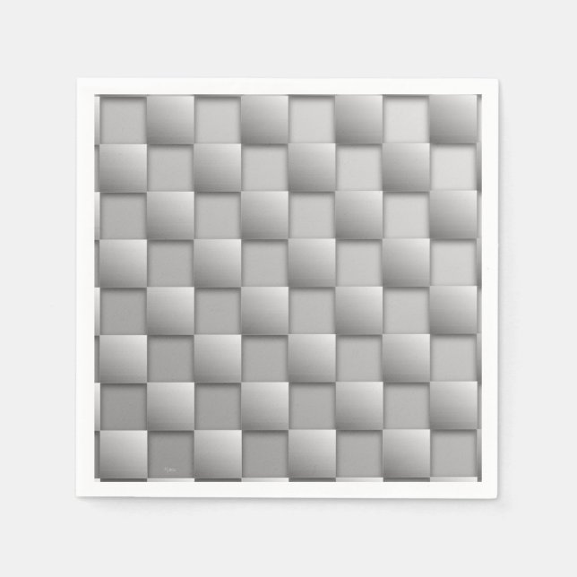 Silver Checkers Napkins (Front)