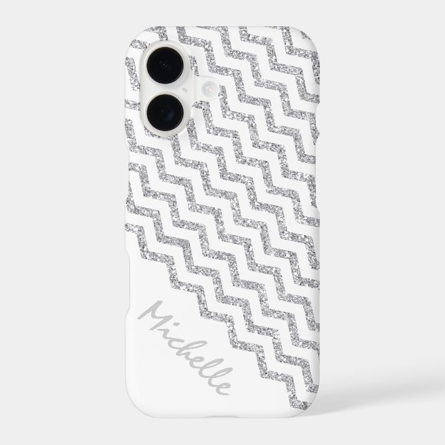 Silver Chevron White Personalized (Back)