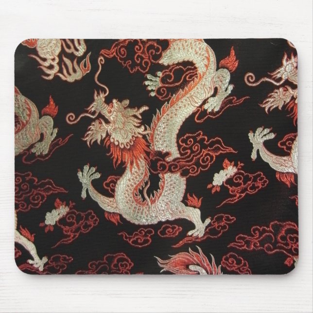 Silver Chinese Dragon Mouse Pad (Front)