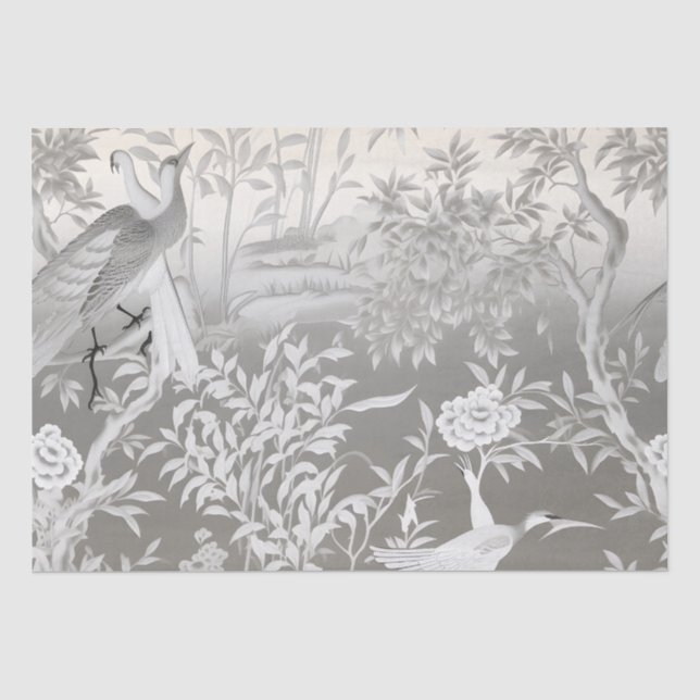 Silver Chinoiserie Tissue Paper (Front)