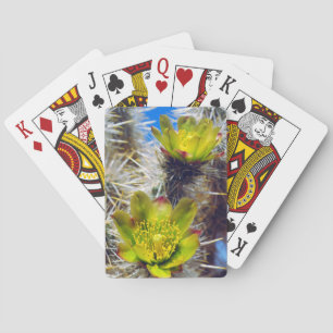 Silver Cholla Cactus Wildflowers Playing Cards