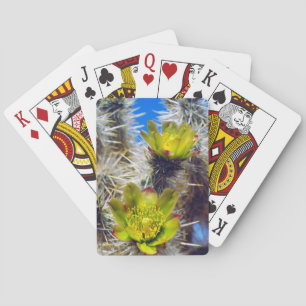 Silver Cholla Cactus Wildflowers Playing Cards