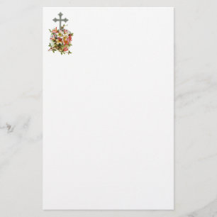 Silver Christian Cross Stationery