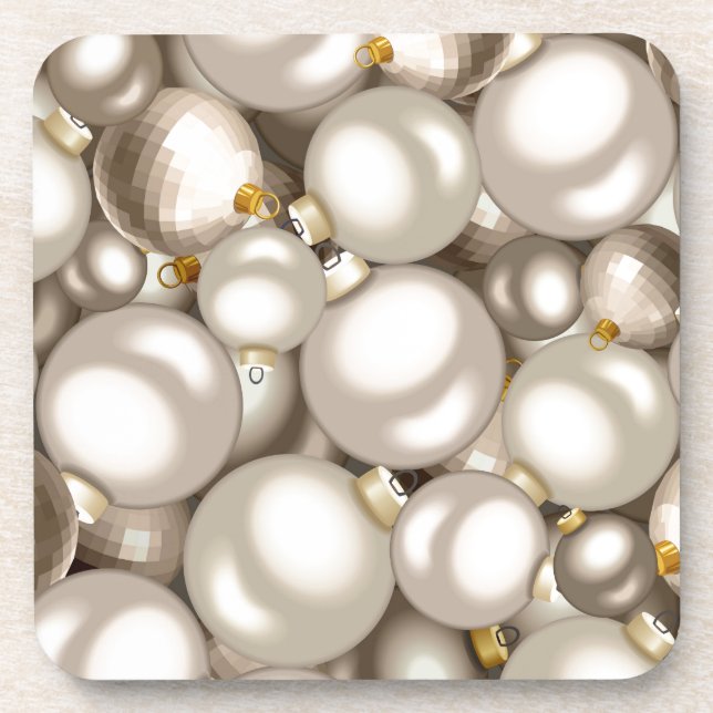silver christmas ornaments coaster (Front)