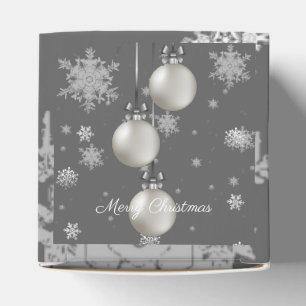 Silver Christmas Ornaments Favour Box