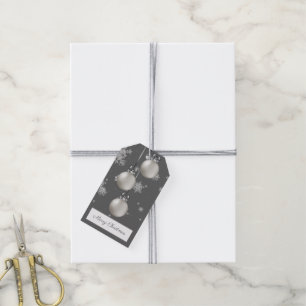 Silver Christmas Ornaments Gift Tag