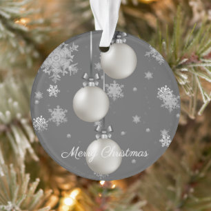 Silver Christmas Ornaments Holiday Ornament