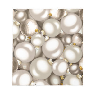 silver christmas ornaments notepad