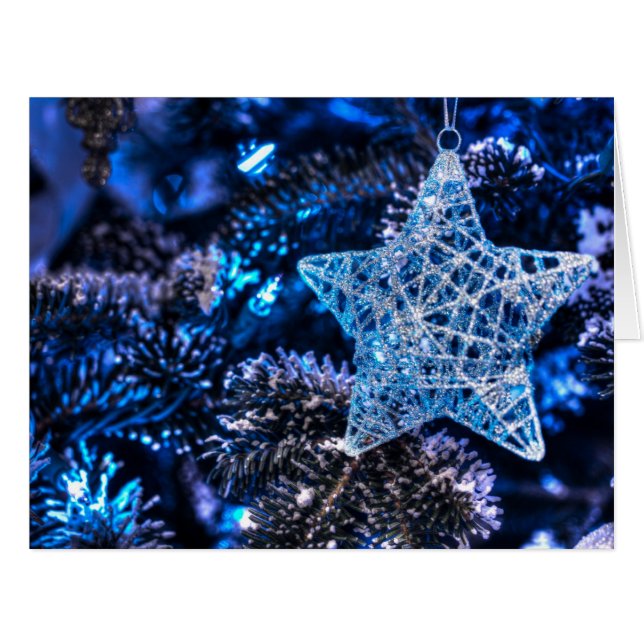 Silver Christmas Star of Bethlehem Ornament (Front Horizontal)
