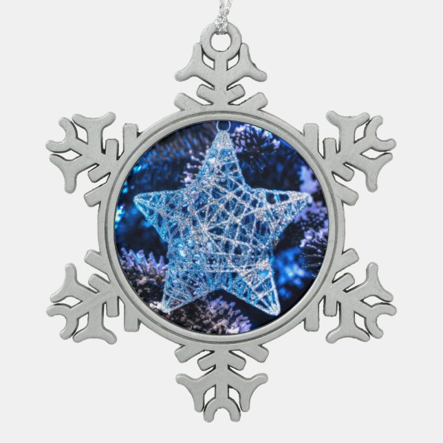 Silver Christmas Star of Bethlehem Ornament (Front)