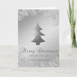Silver Christmas Tree,Branches ,Corporate Holiday Card