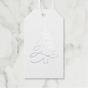 Silver Christmas Tree  Gift Tags