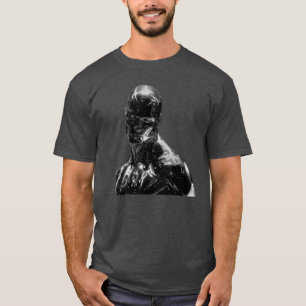 Silver Chrome Cosmic Surfer Futuristic SciFi Artwo T-Shirt