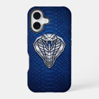 Silver Chrome Geometric Cobra Blue Python iPhone