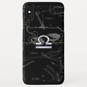 Silver Chrome Libra Zodiac Sign on Hevelius iPhone XS Max Case