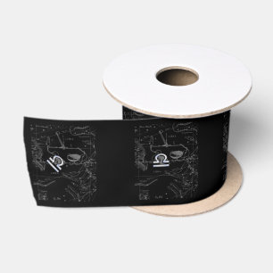 Silver Chrome Libra Zodiac Sign on Hevelius Satin Ribbon