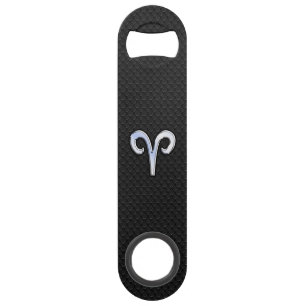 Silver Chrome Like Aries Zodiac Sign Bar Key