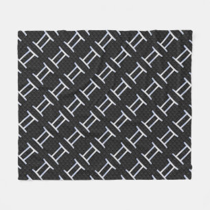 Silver Chrome Like Gemini Zodiac Sign Fleece Blanket