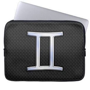 Silver Chrome Like Gemini Zodiac Sign Laptop Sleeve