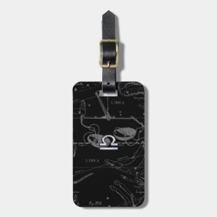 Silver Chrome like Libra Zodiac Sign on Hevelius Luggage Tag