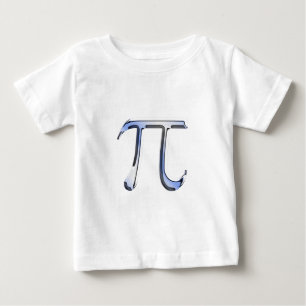 Silver Chrome Like Pi Symbol on Carbon Fibre Baby T-Shirt