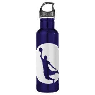 Silver Circle Silhouette Basketball Personalized 710 Ml Water Bottle