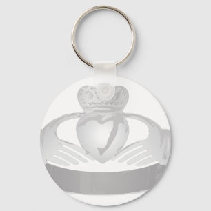silver claddagh ring keychain