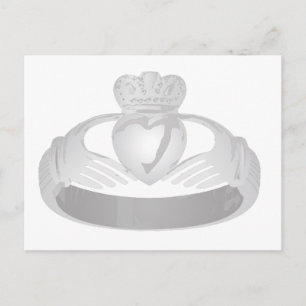 silver claddagh ring postcard