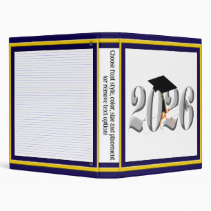 Silver Class of 2026 Graduation Binder