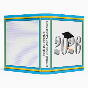 Silver Class of 2026 Graduation Binder