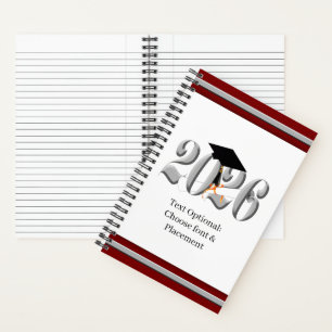 Silver Class of 2026 Graduation Notebook