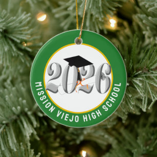 Silver Class of 2026 Photo Graduation Ceramic Ornament