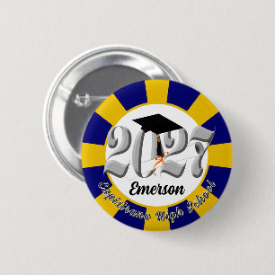 Silver Class of 2027 Graduation 2 Inch Round Button
