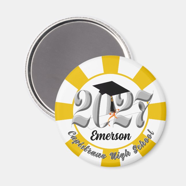 Silver Class of 2027 Graduation Magnet (Front/Back)