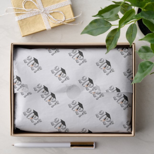 Silver Class of 2027 Graduation Tissue Paper (Gift)
