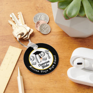 Silver Class of 2027 Photo Graduation Keychain